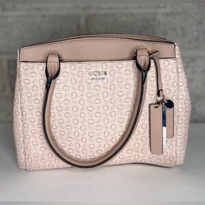GUESS Blush Pink Monogram Satchel Tote 💗 Y2K Clean Girl Coquette Bag